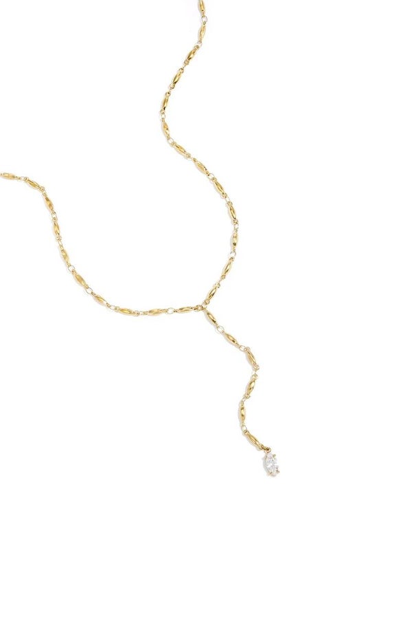 Y vormige ketting met steen