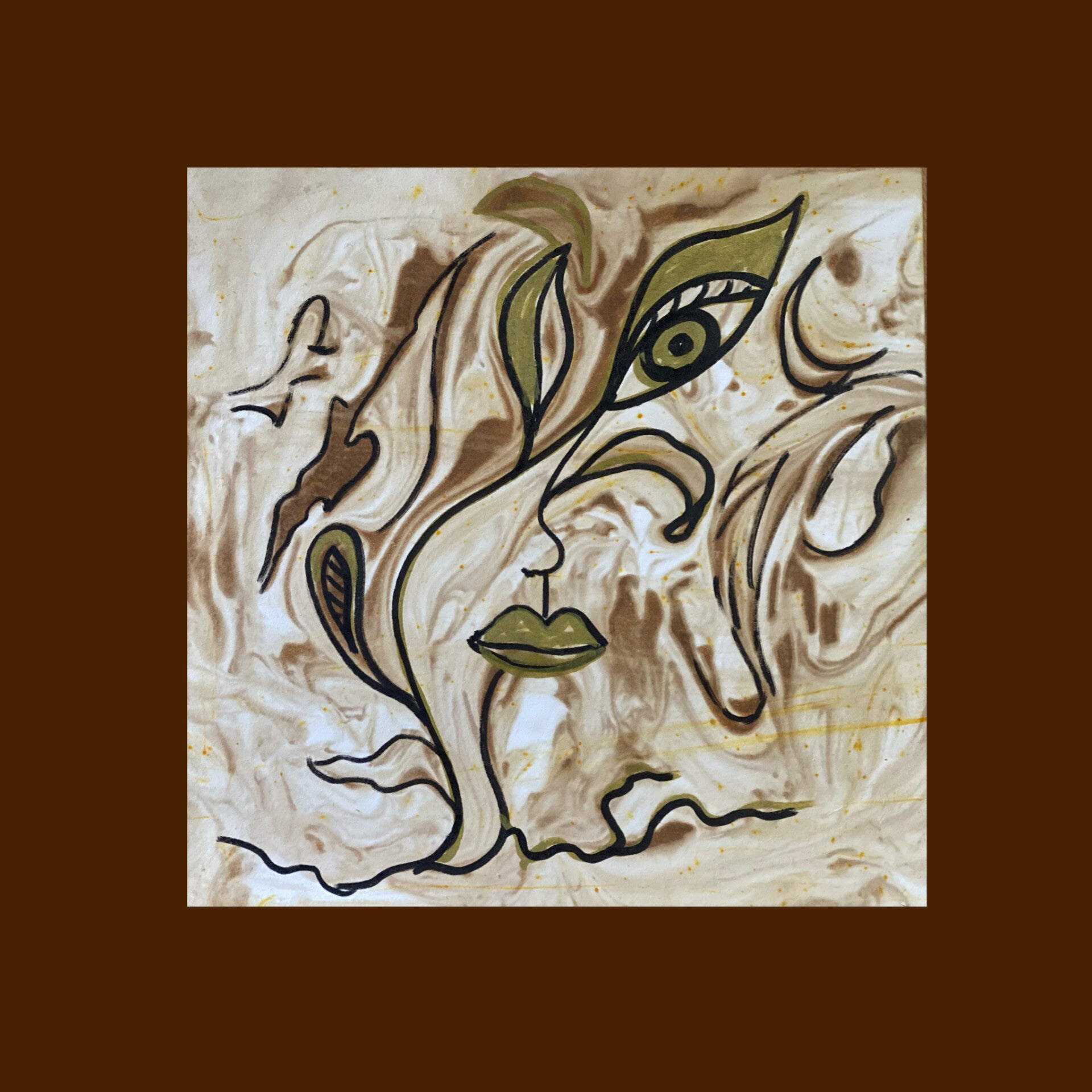 Abstract coffee painting.  