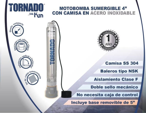 BOMBA SUMERGIBLE TIPO BALA 1 HP