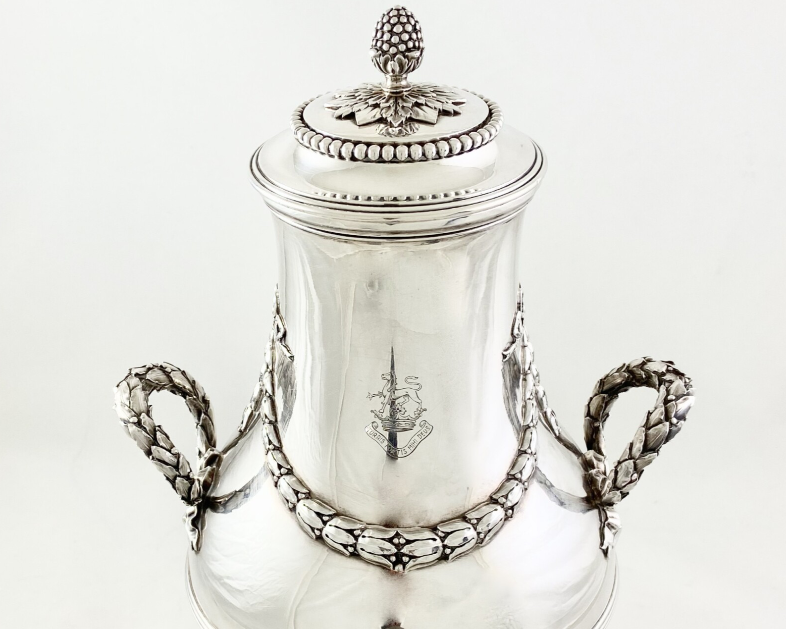 Sterling Silver Tea Fountain, Maison Aucoc, Paris, Circa 1890, Kelly Family Motto