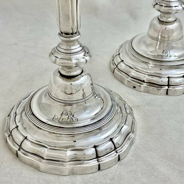 Pair of Candlesticks, Paris, Silver 1775, René-Pierre Ferrier