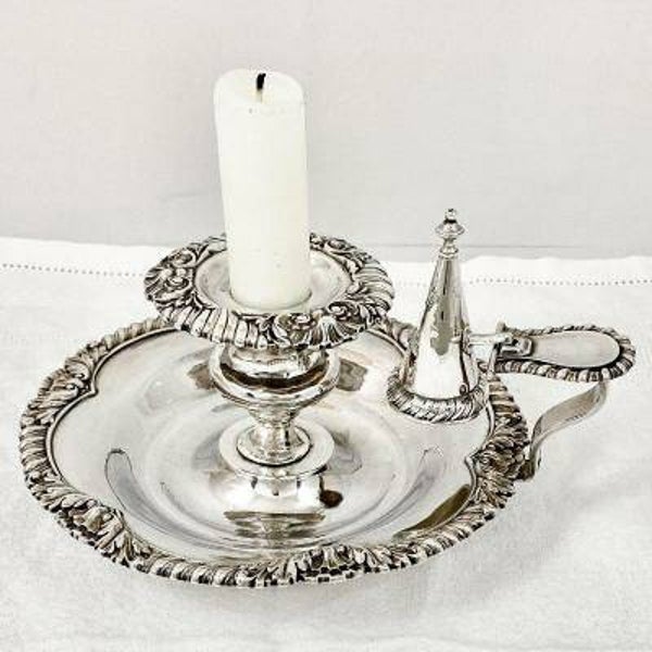 Napoleon III chamberstick, Odiot, Paris, circa 1850, sterling silver