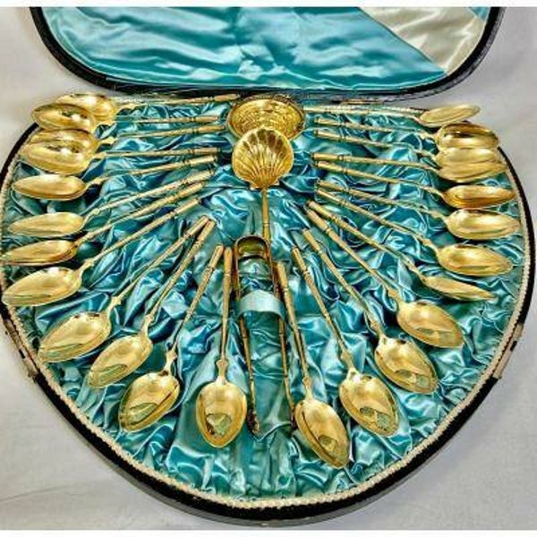 Napoleon III tea service, France 1850-1880, sterling silver and vermeil