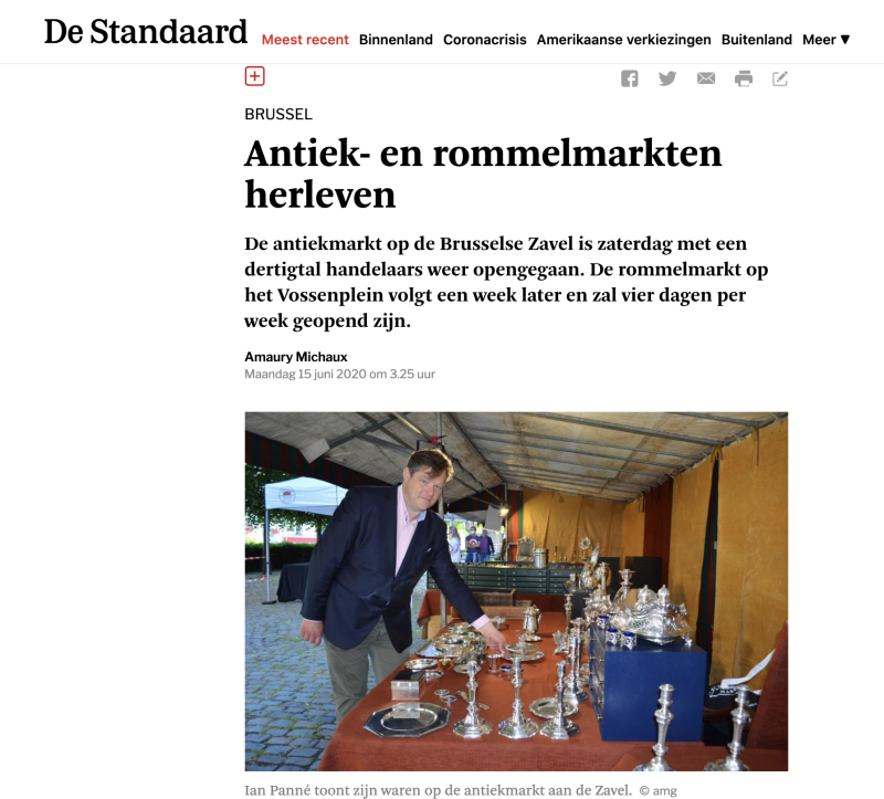 Interview of Ian Panné  - Antiekmarkt Zavel verleidt Vlaamse klanten in Knokke - Sablon Market 's customers shop in Knokke - YDCDL