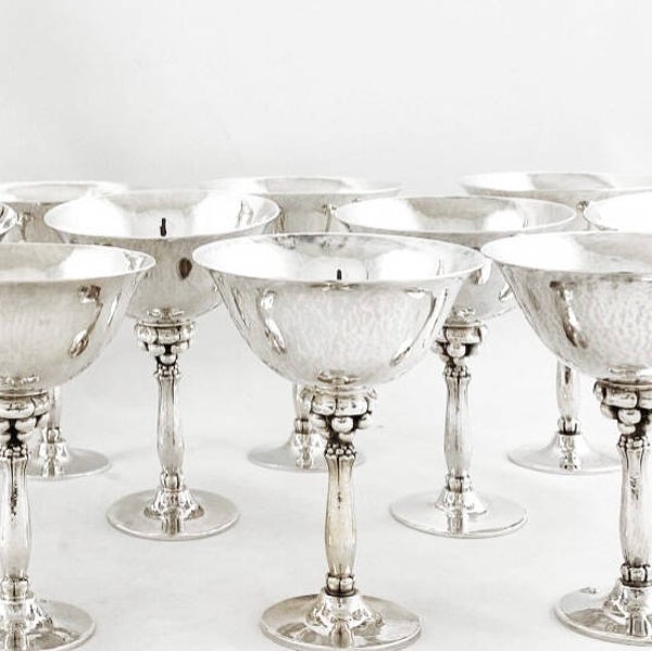 12 Cocktail cups, Georg Jensen, Design Harald Nielsen model "479a"