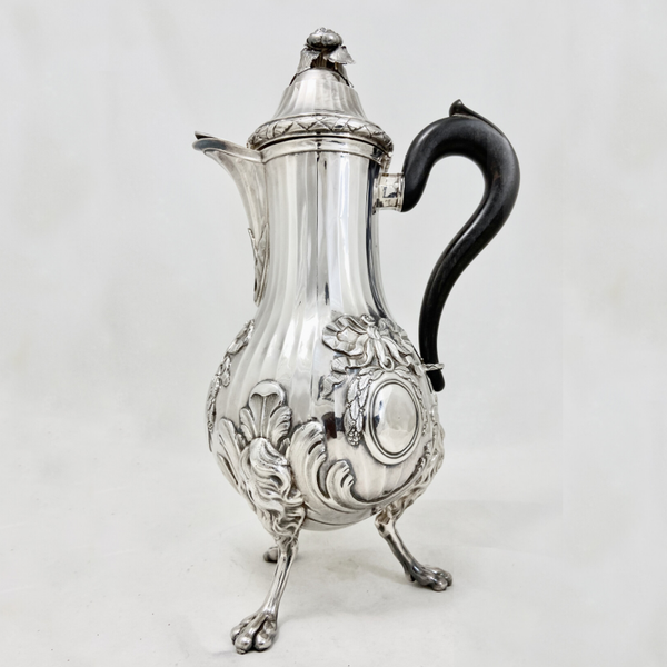 Louis XVI coffee pot, Mechelen, solid silver,  1776