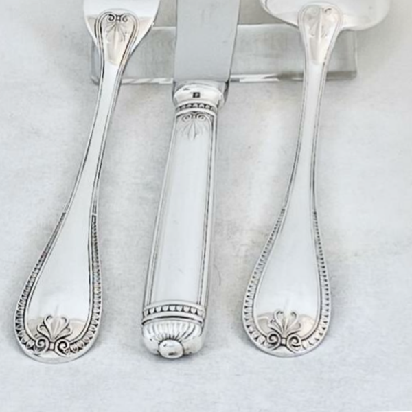 Christofle "Malmaison", 48 pieces for 12 place settings, silver plated