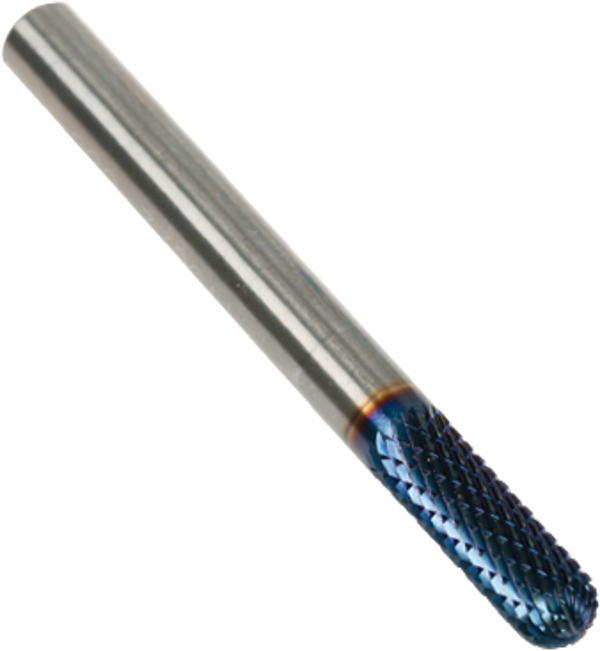 Cilinderfrees hardmetaal met Blue-Tec coating (Ø 6 MM)