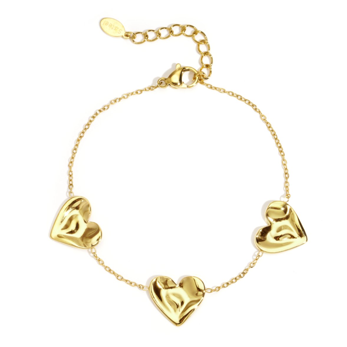 Hartjes armband goud