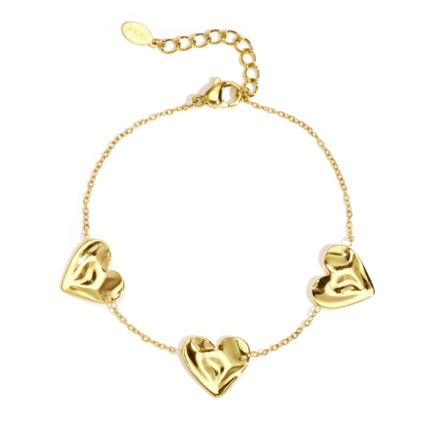 Hartjes armband goud