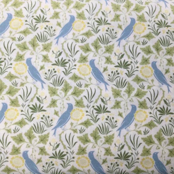 William Morris Amongst the Leaves White with Blue  per 25cm