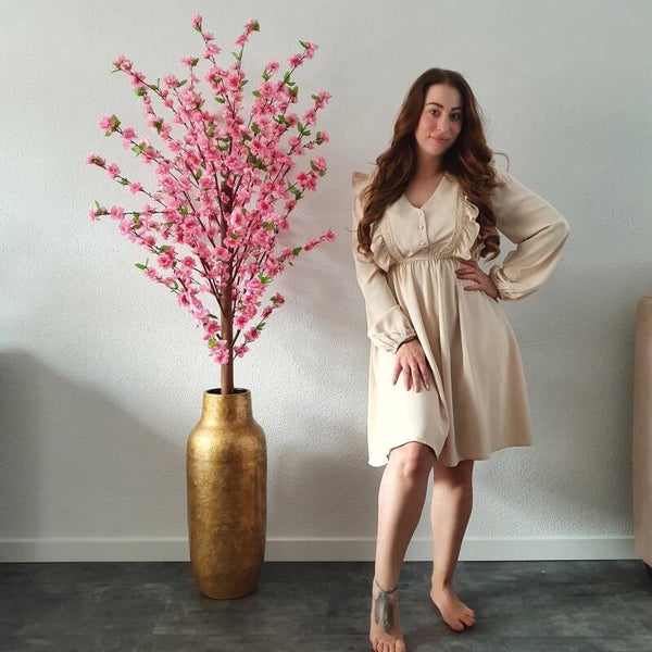 Jurk Beige met knoopjes