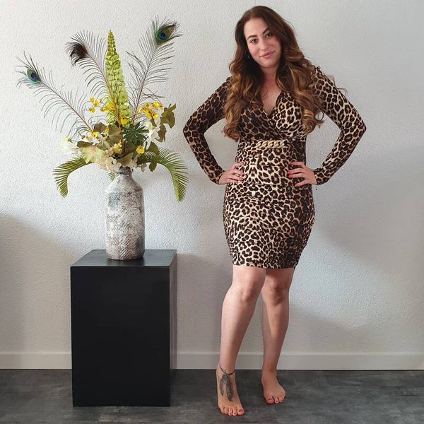 Jurkje Luipaardprint met gouden Gourmetgesp