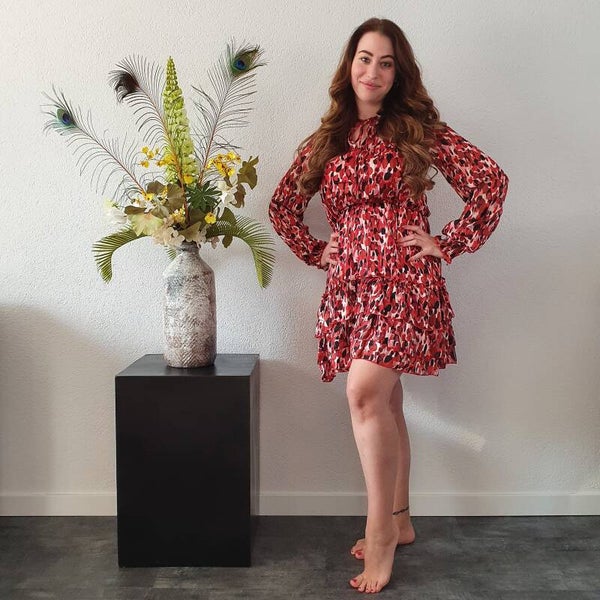 Wijnrood Gevlekt Jurkje