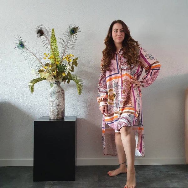 Lange Jurk/Blouse met Barokprint