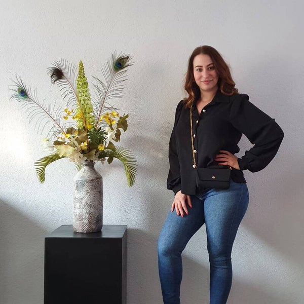 Zwarte Blouse incl. Bijpassend Tasje