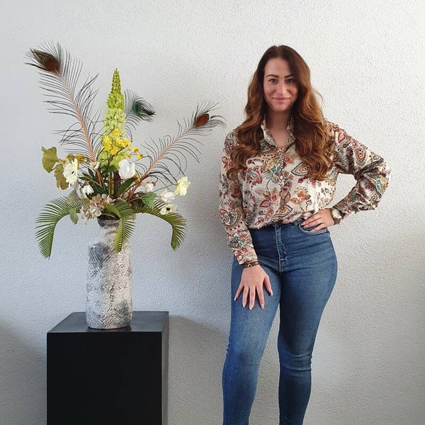 Beige Blouse met Barokprint