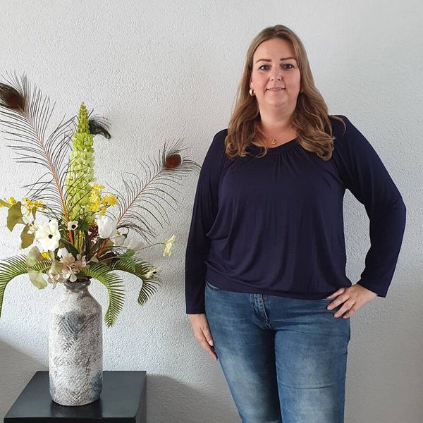 Plus Size Top Donkerblauw