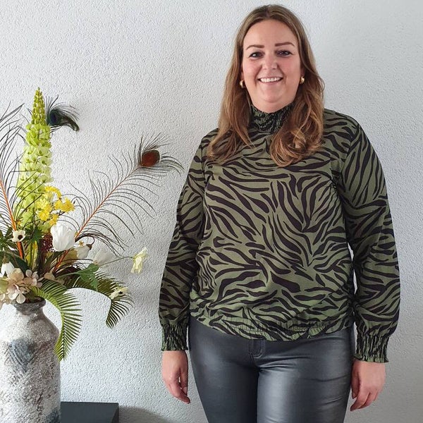 Top Zebraprint Groen/Zwart