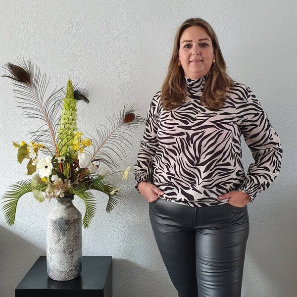 Top Zebraprint Wit/Zwart