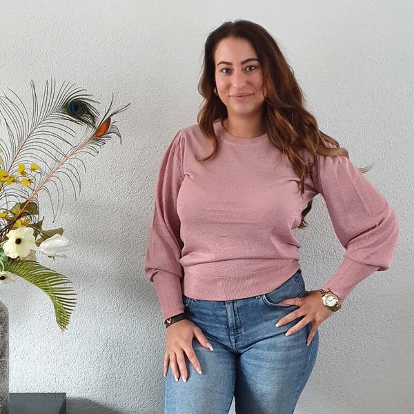 Lurex Topje Roze LS