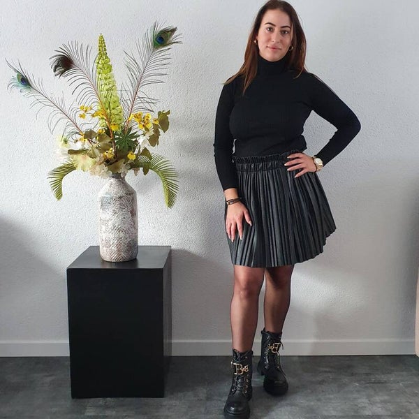 Lederlook Rokje Geplooid