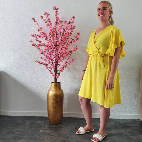 Zomerjurkje met ceintuur Geel