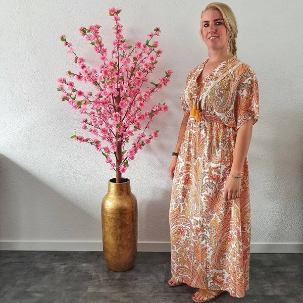 Lange Barok Jurk met kwastjes Oranje