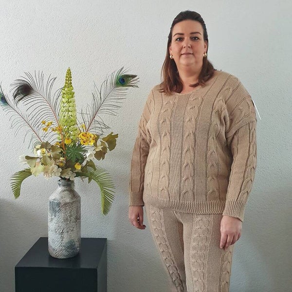 Comfy Huispak Camel Kabelpatroon