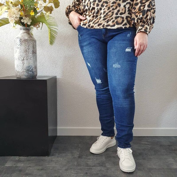 iDoDo Stretch Jeans Destroyed