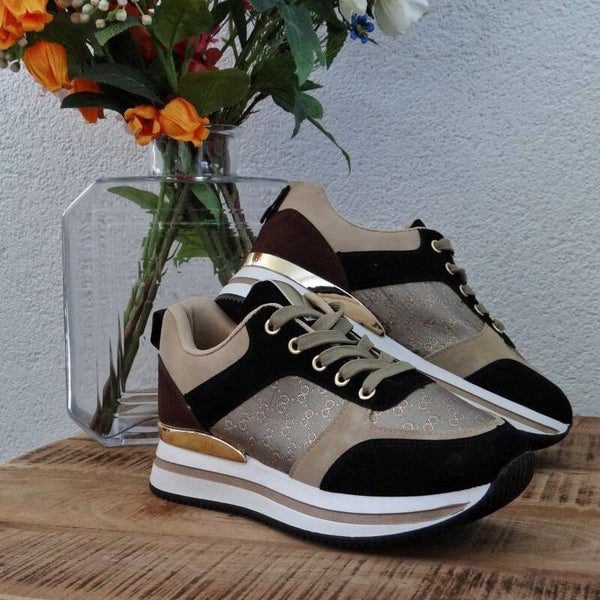 Sneakers Zwart/Goud/Ecru