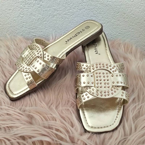 Goudkleurige Slippertjes/Sandaaltjes