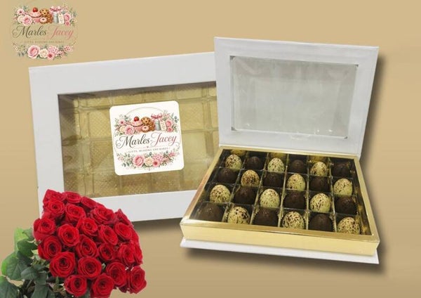 Roses and a Box of Egg Chocolates