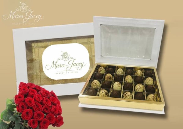 Roses and a Box of Egg Chocolates