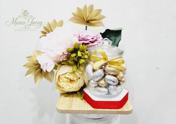 Golden Chocolate Floral Jar