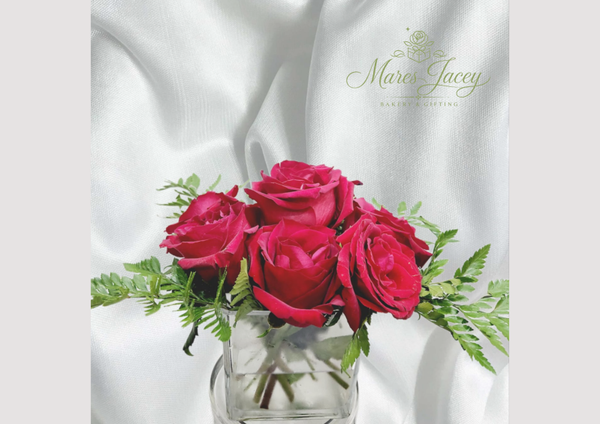 Crimson Rose Vase Arrangement
