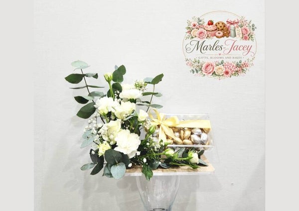 White Elegance Floral Tray