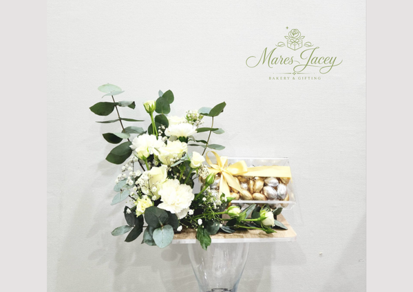 White Elegance Floral Tray
