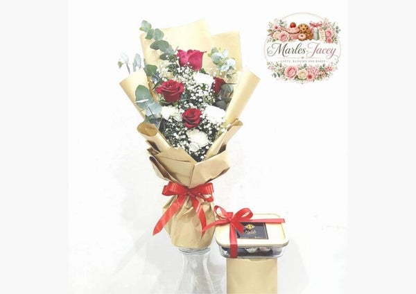 Golden Rose Bouquet & Treat Set