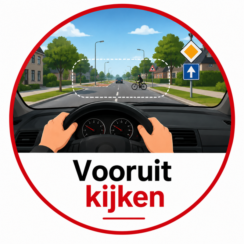 Vooruitkijken tijdens het autorijden