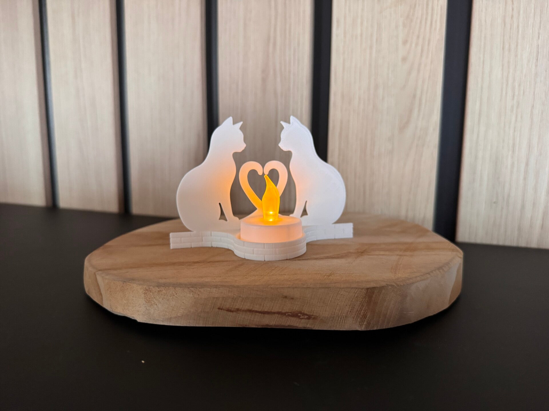 Theelichthouder kat/hartje