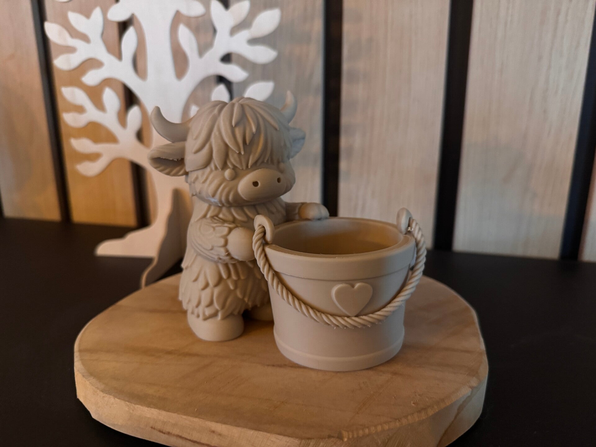 Highland cow bloempotje