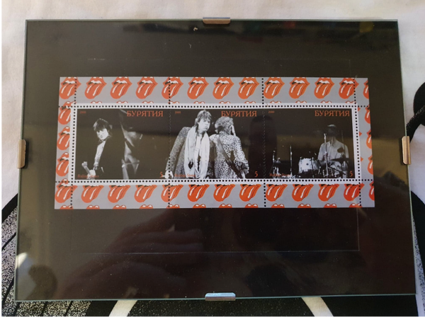 Rolling Stones 3 Stamps inc Frame