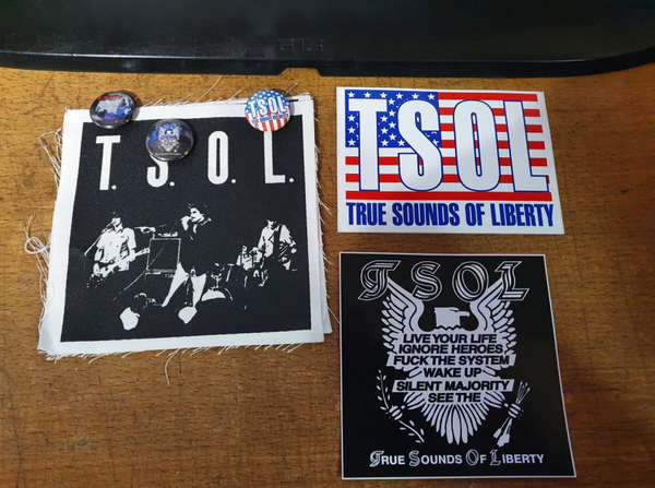 T.S.O.L.  Patch , Buttons +Stickers