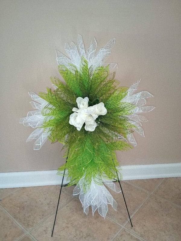 Small Cross Grave Decor/ Wreath