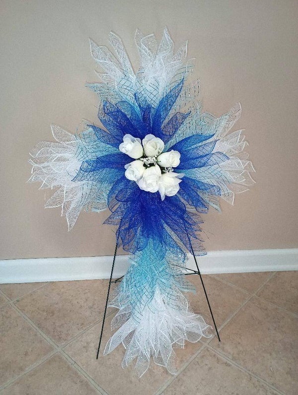 Big Cross Grave Decor/ Wreath