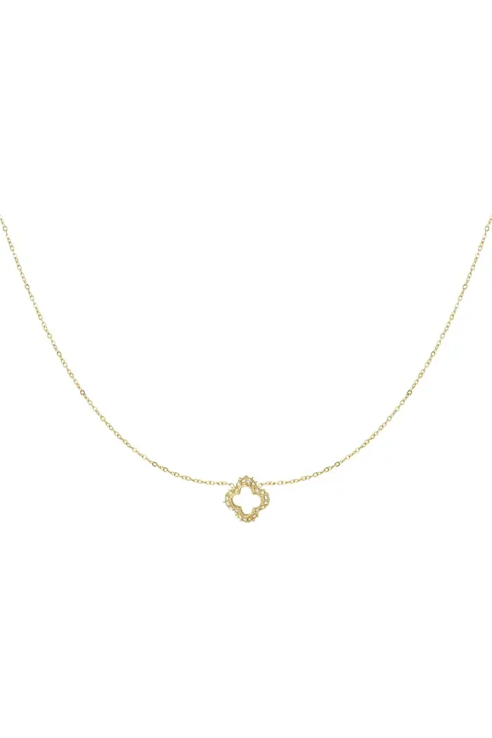 Diamant klaver ketting - goud