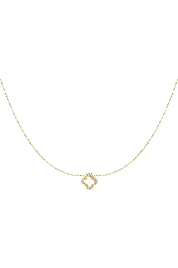 Diamant klaver ketting - goud