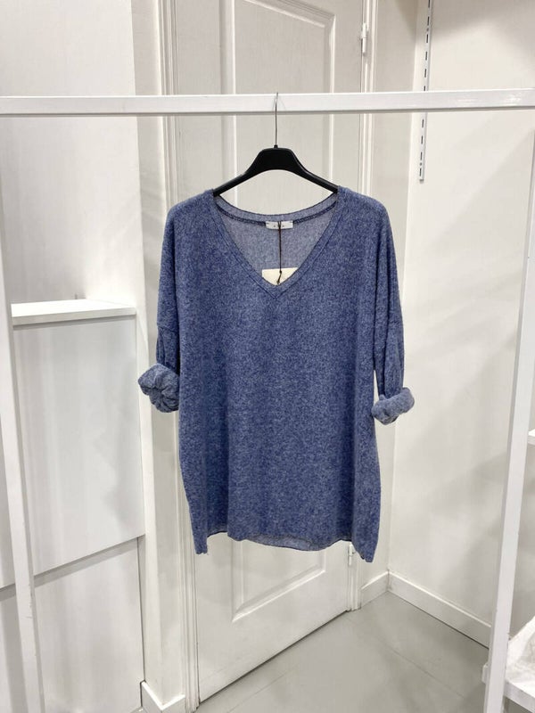 Pull en v  PAILLETE DENIM