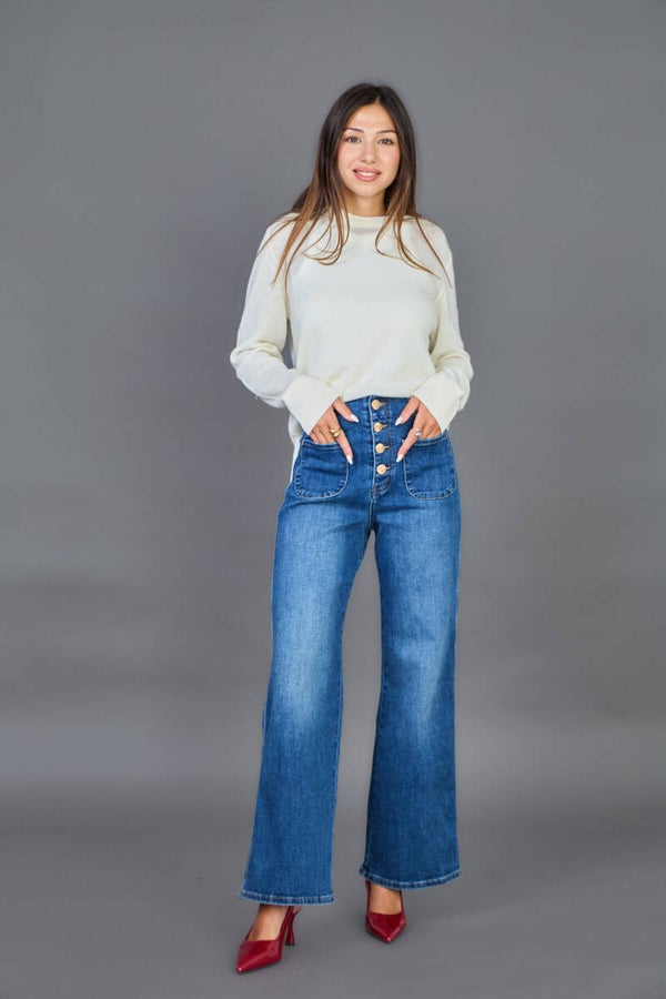 Jeans Wide-Leg ( Fermeture boutonnée )